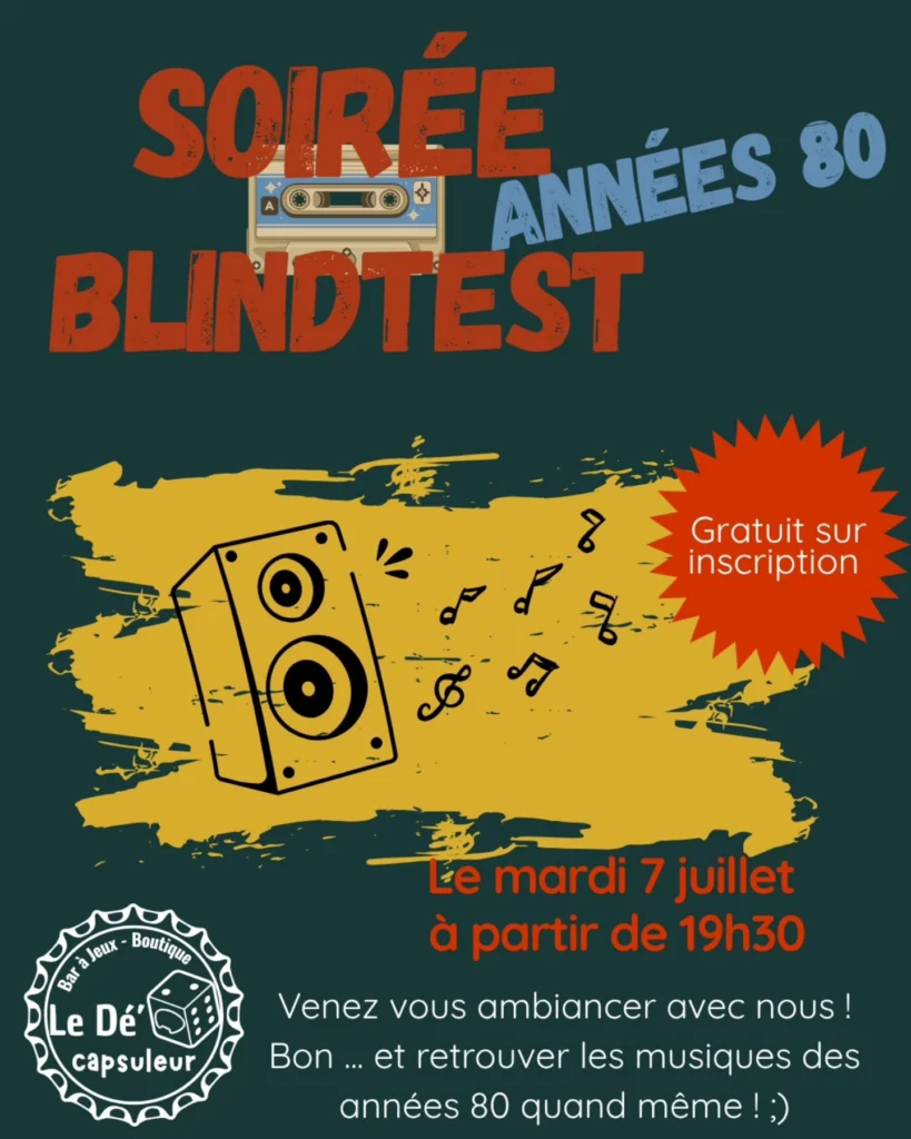 Affiche blind test années 80