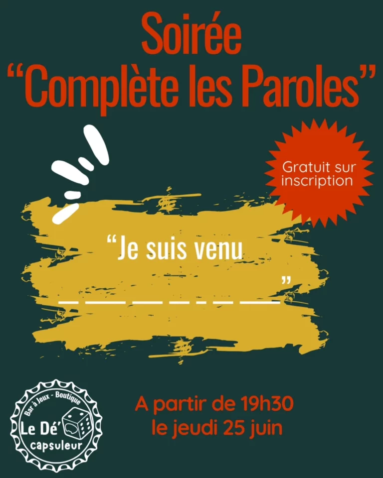 Flyer soirée Complète les paroles