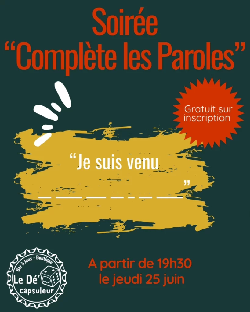 Flyer Soirée complète les paroles